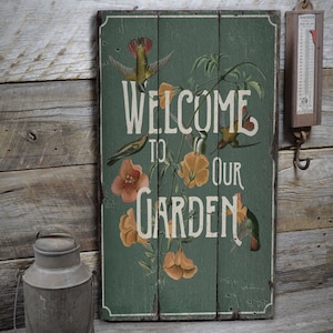 Welcome Garden Sign, Our Garden Sign, Flower Supply Decor, Flower Decor ...