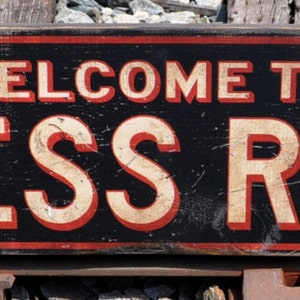 Personalized Welcome to Business Wood Sign - Rustic Hand Made Vintage Wooden Sign Decor