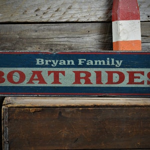 Boay Ride Sign Boat Rides Wood Sign, Custom Family Name Sign, Personalized Boating ...