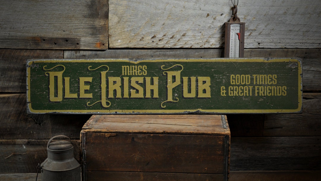 Custom Ole Irish Pub Sign, Rustic Bar Decor, Vintage Wood Sign - Etsy
