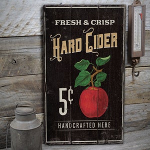 Hard Cider Sign, Apple Cider Decor, Fresh Apple Picks Sign, Apple Decor, Wood Sales Decor, Wood Lodge Decor - Wooden Old Signs Decor