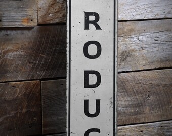Frisches Produkt-Schild, Bauernmarkt-Schild, Küchenschild, Bauernhaus-Schild, Bauernhaus-Küche, rustikales Produkt-Schild - handgemachtes hölzernes Schild