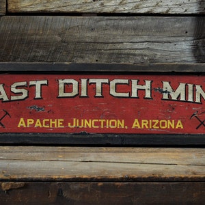 Custom Coal Mine City State Miner Sign - Rustic Hand Made Vintage Wooden Sign Decorations