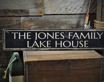 Custom Lake Sign, Lake Sign, Lake House Sign, Lake House Decor, Family Lake Sign, Lake Home Decor, Rustic Sign Custom Wooden Sign