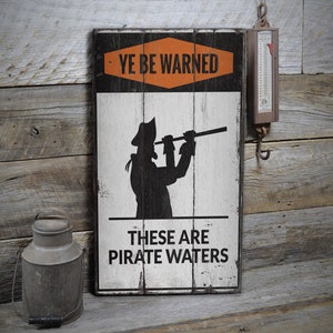 Pirate Lookout Sign, Pirate Lover Decor Gift Sign, Surfers Lifestyle, Ocean Decor, Wooden Sale Decor, Wooden Wall Decor - Wooden Old Sign