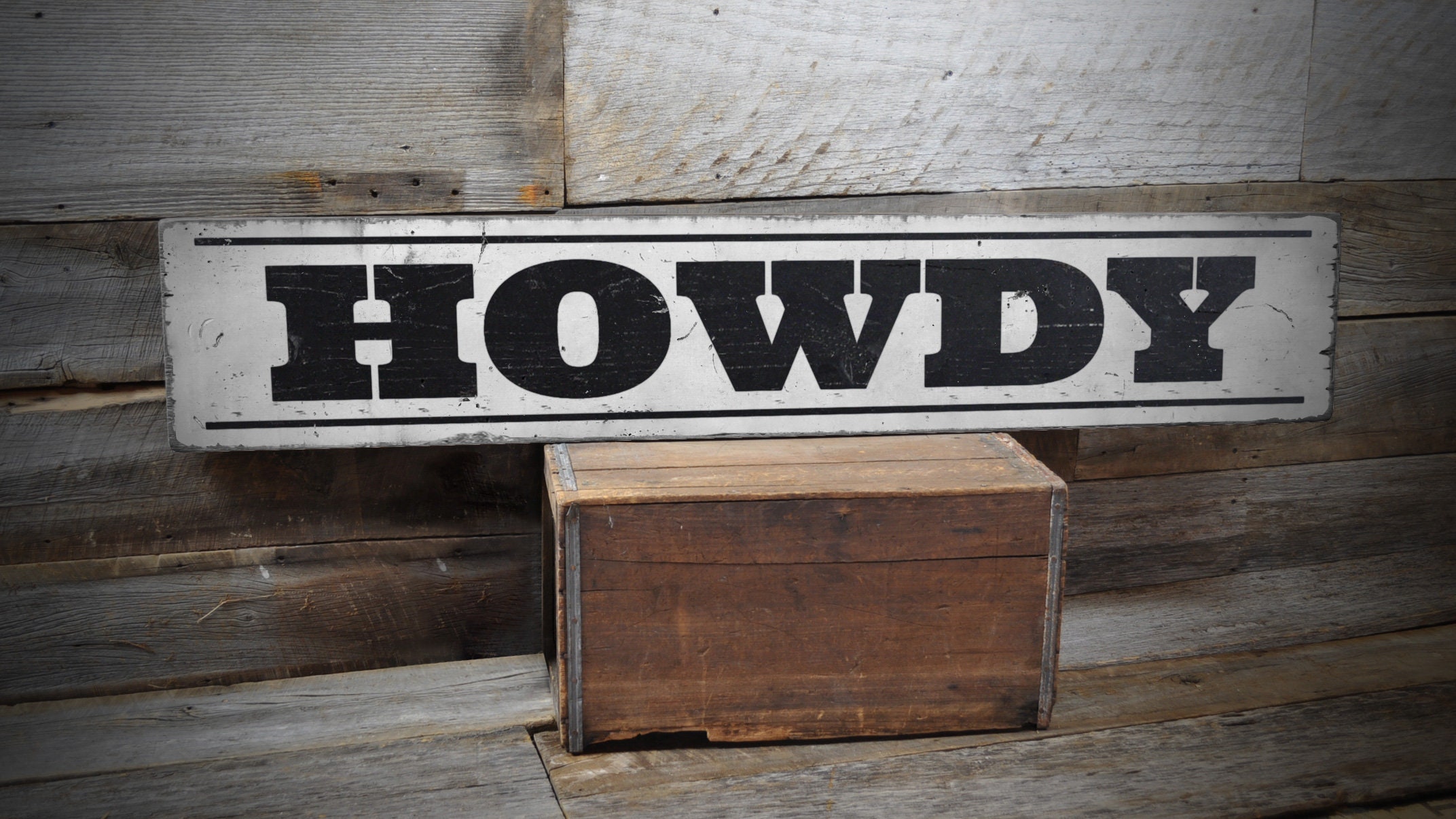 Howdy Sign, Rustic Welcome Sign, Cowboy Greeting Decor, Country Porch ...