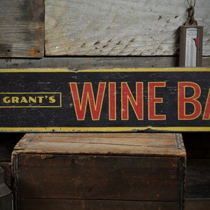 Arrow Wine Bar Wood Sign, Custom Family Name Home Bar Sign, Wine Lover Gift, Cellar Decor - Rustic Hand Made Vintage Wooden Sign Decorations