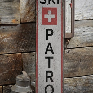 Ski Patrol Sign, Wooden Ski Patrol Sign, Antique Ski Sign, Old Wooden Ski, Ski Patrol, Ski Shop, Rustic Handmade Wood Sign Decoration
