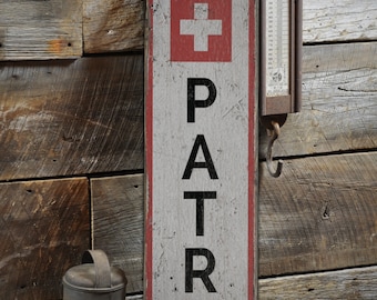 Ski Patrol Sign, Wooden Ski Patrol Sign, Antique Ski Sign, Old Wooden Ski, Ski Patrol, Ski Shop, Rustic Handmade Wood Sign Decoration