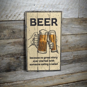 Cheers To Beer Sign, Funny Beer Sign, Beer Lover Gift, Vintage Bar Sign, Beer Toast Sign, Rustic Beer Sign - Handmade Wooden Sign