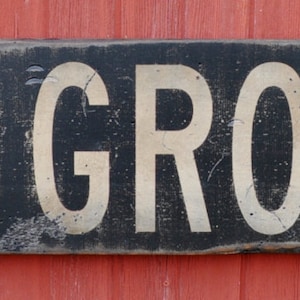 Cash, Carry Grocery Wood Sign - Rustic Hand Made Vintage Wooden Sign WWS000276