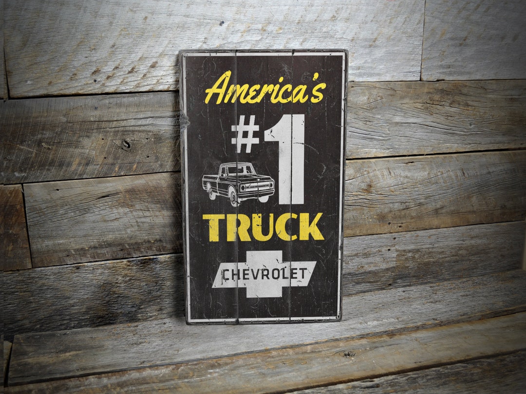 Americas Number One Truck Sign, Chevrolet Logo, Vintage Truck Sign, Truck Lover Gift, Man Cave