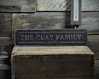 Rustic Family Name Sign, Personalized Wedding Gift, Established Date
