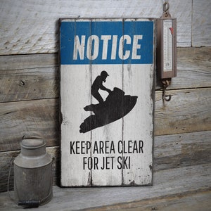 Notice Jet Skiing, Jet Ski Warning Signs, Jet Skiing Decor, Ocean Sign, Wooden Sale Decor, Wooden Wall Decor - Wooden Old Signs
