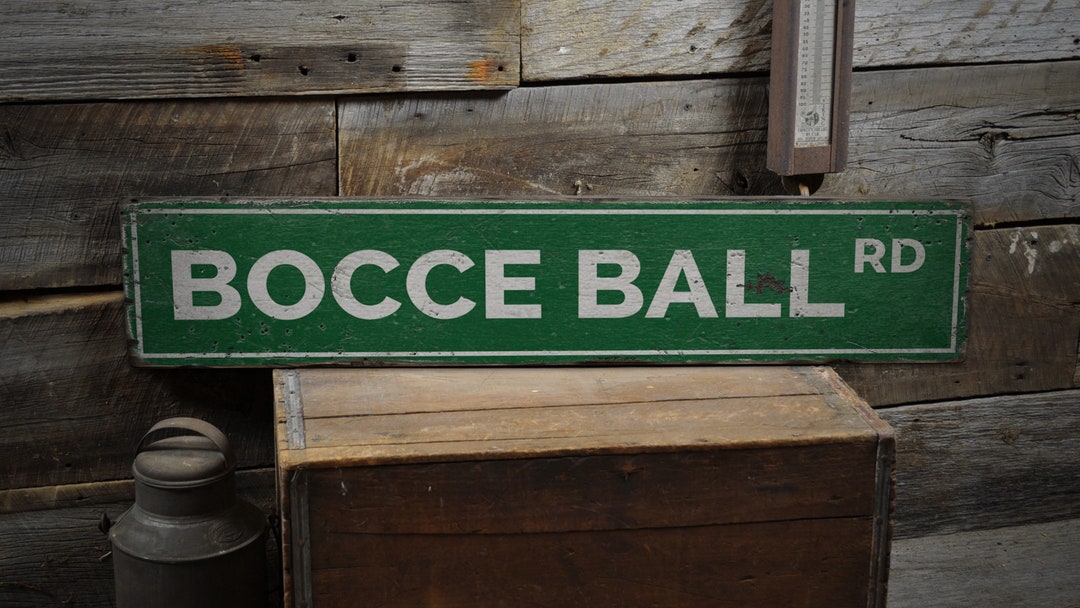 Bocce Ball Sign, Bocce Ball Wooden Sign, Old Bocce Ball Sign, Bocce