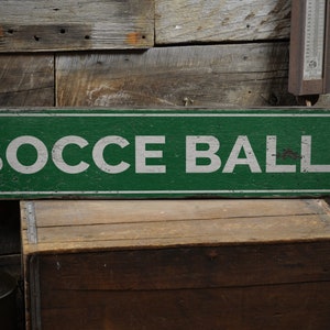 Bocce Ball Sign, Bocce Ball Wooden Sign, Old Bocce Ball Sign, Bocce Gift, Game Sign, Game Room Decor, Rustic Handmade Wood Sign Decor
