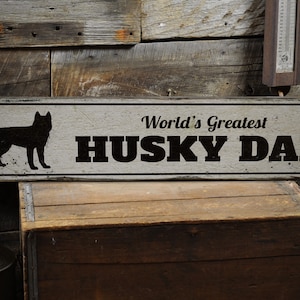 Husky Owner Sign, Husky Dog Gift, Husky Dad Owner Gift, Wooden Dog Rustic Sign, Wooden Signs- Rustic Hand Made Vintage Wooden Decor