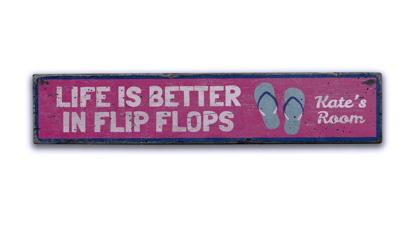 Life is Better in Flip Flops Wood Sign, Flip Flops Decor, Beach House ...