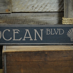 Ocean Sign, Wooden Ocean Sign, Ocean Lover, Old Wooden Sign, Wooden Decor, Ocean Life, Life by the Sea, Rustic Handmade Wood Sign Decor