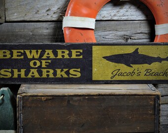 Shark Lover Wood Sign, Shark Room Decor, Custom Shark Sign, Custom Boy's Room Sign, Beach House Sign,  Rustic Handmade Wood Sign Shark Sign