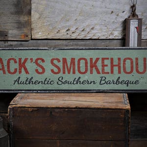 Smokehouse Sign, Southern BBQ Sign, Barbeque Gift for BBQ Lover Sign, Smokehouse Decor, Rustic HandMade Vintage Wooden Sign