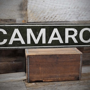 Camaro CT Sign, Rustic Roadway Sign, Camaro Garage Sign, Car Lover Gift, Chevy Garage Decor, Distressed Wood Sign - Handmade Wooden Sign