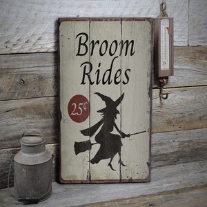 Halloween Broom Sign, Halloween Lover Signs, Wood Witch Sign, Witch Gift, Halloween Decor, Wood Sign - Rustic Hand Made Vintage Wooden Decor