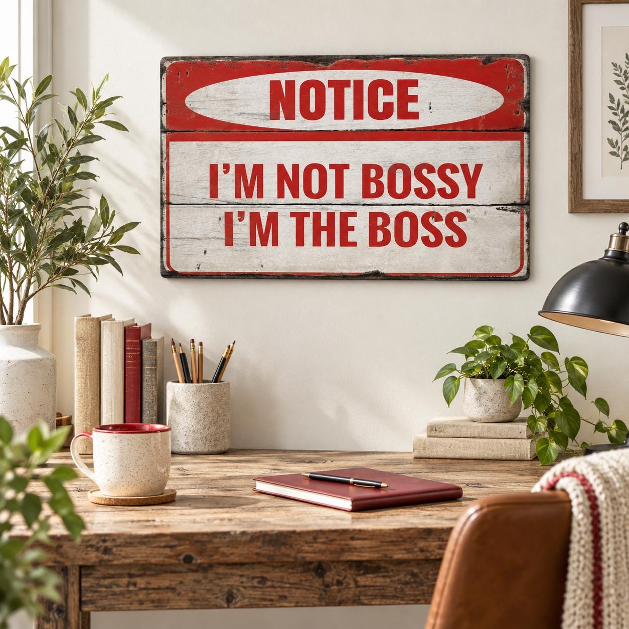 Boss Sign, I'm Not Bossy I'm the Boss Wood Sign, Funny Office