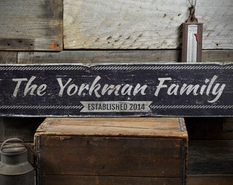 Rustic Family Name Sign, Custom Last Name Sign, Est. Date Wedding Sign, Wooden Wedding Decor, Established Date Family Sign - Wall Decoration