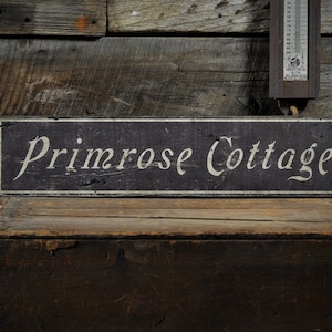 Custom Primrose Cottage Name Sign - Rustic Hand Made Vintage Wooden Sign Decorations