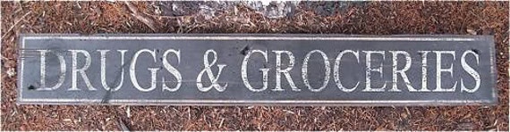 Drugs & Groceries Sign, Pharmacy Sign, Pharmacist Gift, Gift for Pharmacist, Drugstore Sign - Rustic Hand Made Vintage Wooden 
