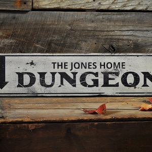 Dungeon Sign, Haunted Dungeon Sign, Wall Decor for Halloween, Scary Halloween Sign - Rustic Custom Wooden Halloween Sign