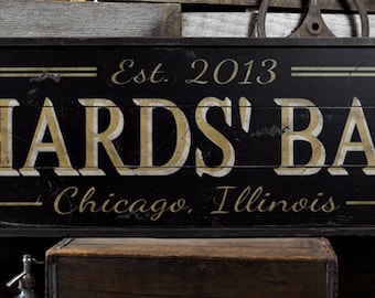 Bar Sign, Custom Bar Sign, Personalized Bar Sign, Bar Sign for Home, Wooden Bar Sign, Home Bar Decor - Rustic Wooden Custom Sign ENS1000475