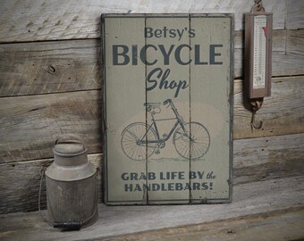 Bicycle Shop Sign, Old Bicycle Shop Signs, Wooden Bike Signs, Bike Shops, Bike Decor, Wood Sign - Rustic Hand Made Vintage Wooden Decor