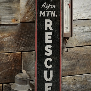 Ski Rescue Signs, Wooden Rescue Sign, Rescue Sign, Wooden Ski, Lodge ...
