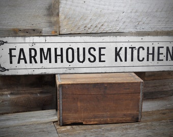 Farmhouse Kitchen Sign, Farmhouse Decor, Wood Kitchen Sign, Kitchen Wall Decor, Shabby Chic, Weathered Style Sign - Handmade Wooden Sign