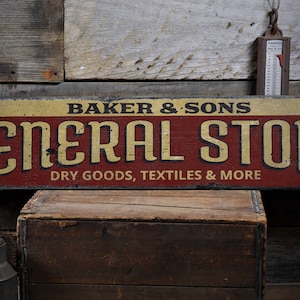 General Store Decor, Custom Store Sign, General Store Sign, Family Store Sign, Rustic Dry Goods Decor, HandMade Vintage Wood Sign