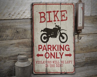 Dirtbike Parking Sign Gag Novelty Gift Funny Bmx Racing Cycle - Etsy