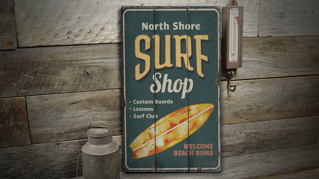 Surf Shops Sign, Surfboards Here Sign, North Shore Gift, Surf Decor ...