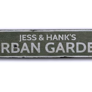 Urban Garden Sign, Wood Garden Decor, Urban Garden Decor, Custom Garden Owner Gift, Gardening Sign, HandMade Vintage Wood Sign image 2