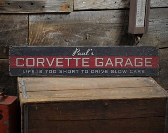 Chevy Corvette Sign, Wood Chevy Corvette Sign, Wood Chevy Corvette Sign, Chevy Sign, Wooden Car Decor, Rustic Handmade Wood Sign Decor
