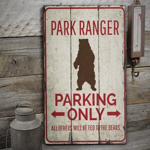 Park Ranger-parkeerbord, alleen parkeerbord Ranger, bord Park Lover, houten bord, houten bord - rustieke handgemaakte vintage houten decoraties