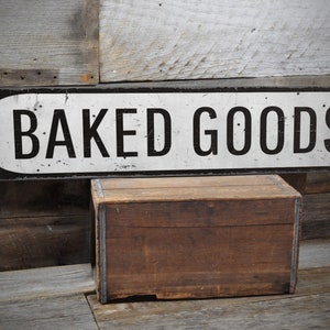 Placa de produtos assados, placa de padaria, decoração de cozinha, padaria de fazenda, placa de padaria caseira, presentes de padeiro, placa de madeira envelhecida - placa de madeira feita à mão