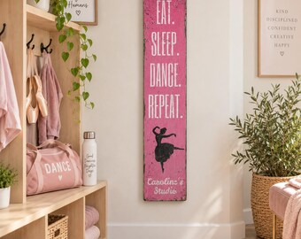 Dance Studio Sign, Personalized Dancer Name Plaque, Custom Ballet Bedroom Practice Room Decor, Recital Gift for Girls