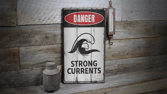 Warning Strong Current Wall Sign Warning Strong Current Wall Sign