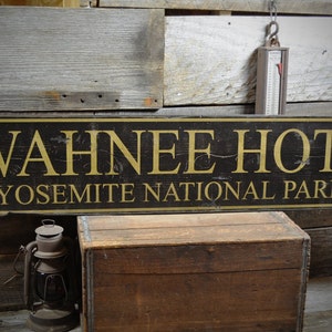 Custom Hotel National Park Sign, Rustic Sign Decor, Sign Gift For Antique - Primitive Rustic Hand Made Vintage Wooden Hotel Decorations