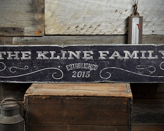 Rustic Family Name Sign, Custom Last Name Sign, Est. Date Wedding Sign, Wooden Wedding Decor, Established Date Family Sign Decorations