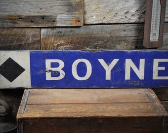 Custom Ski Trail Sign, Rustic Black Diamond Decor