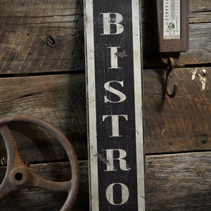 Bistro Sign, Vertical Bistro Sign, Wooden Bistro Sign, Kitchen Wall Decor, Kitchen Sign - Rustic Hand Made Distressed Wooden Decor