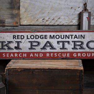 Ski Patrol Sign, Ski Patrol Decor, Custom Ski Gift, Search And Rescue Sign, Rustic Ski Lover Gift, HandMade Vintage Wood Sign Decor